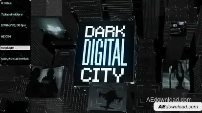 Dark Digital City Titles Video Displays template preview