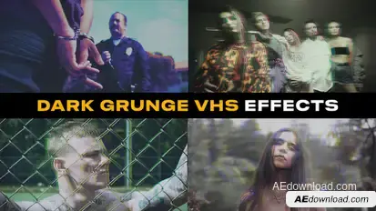 Dark Grunge VHS Effects | After Effects Elements template preview