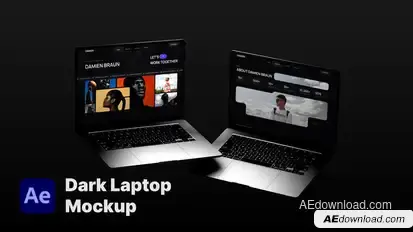 Dark Laptop Air Mockup Product Promo template preview