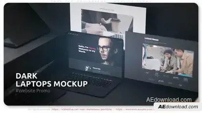 Dark Laptops Mockup - Website Promo Openers template preview