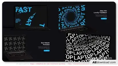 Dark Minimal Laptop Mockup Product Promo template preview