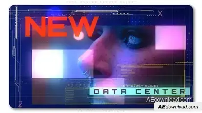 Data Center Techno Slides Openers template preview
