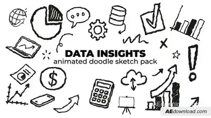Data Insights - Animated Doodle Sketch Pack Elements template preview