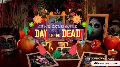 Day of the Dead Slideshow Openers template preview