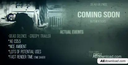 Dead Silence - Creepy Trailer Video Displays template preview
