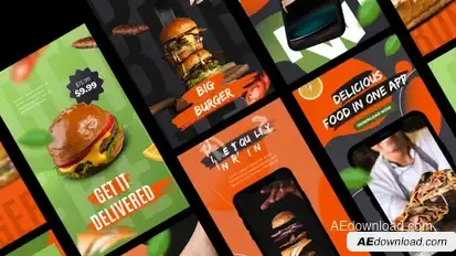 Delivery Food Stories App Promo Product Promo template preview