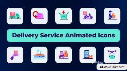 Delivery Service Animated Icons Elements template preview