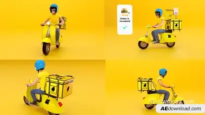 Delivery Service / Food Scooter Product Promo template preview