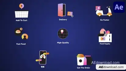 Delivery Service Icons And Titles for After Effects Titles template preview