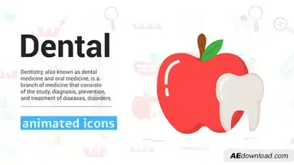 Dental Care Icons Elements template preview