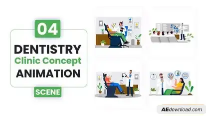 Videohive Dentistry clinic Concept illustration Scene Animation | After Effect Template Video Displays template preview