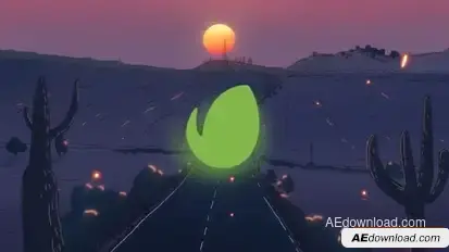 Desert Sunset Logo Animation Openers template preview