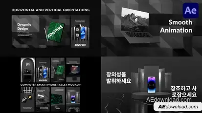 Device Mockup Scenes and Stories for After Effects Openers template preview