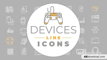 Devices Icons Elements template preview