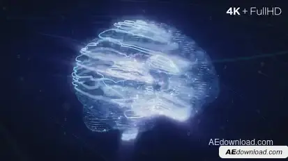 Digital AI Brain Logo Reveal Logo Stings template preview