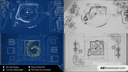 Digital Blueprint Reveal Logo Logo Stings template preview