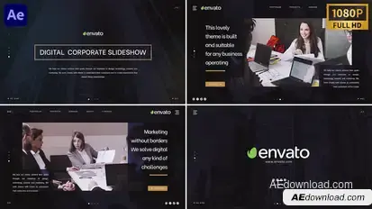 Digital Corporate Slideshow Video Displays template preview
