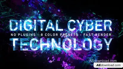Digital Cyber Technology Logo Reveal. 8 Color Presets. Logo Stings template preview