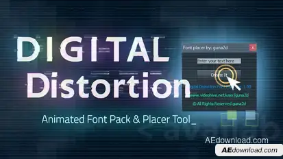 Digital Distortion Animated Font Pack with Tool Titles template preview