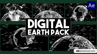 Digital Earth Pack for After Effects Elements template preview