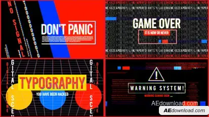 Glitch Digital Opener | Cyberpunk Error Titles Openers template preview
