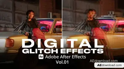 Digital Glitch Effects 01 Ae Elements template preview