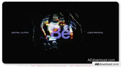 Digital Glitch Reveal Logo Stings template preview
