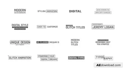 Digital Glitch Titles Titles template preview