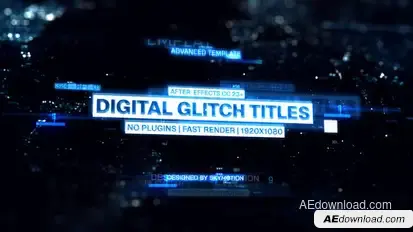 Digital Glitch Titles Titles template preview