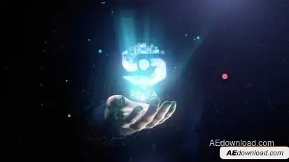 Digital Hand Hologram Presentation Logo Reveal Logo Stings template preview
