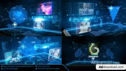 Digital Holographic Intro Openers template preview