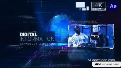Digital Information Technology Slideshow Openers template preview