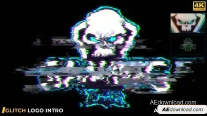 Digital Logo Glitch Reveal Logo Stings template preview
