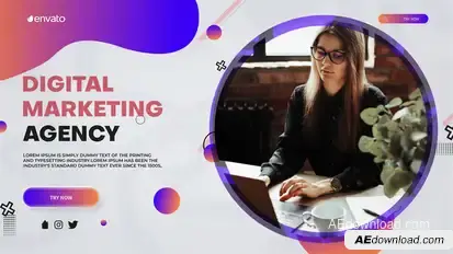 Digital Marketing Agency Promo Video Displays template preview