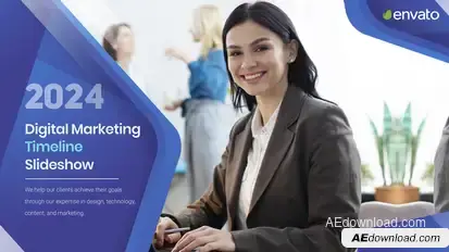 Digital Marketing Timeline Slideshow Video Displays template preview
