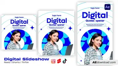 Digital Opener Minimalistic | Instagram Shorts Tik Tok Video Displays template preview