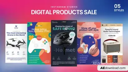 Digital Products Sale Instagram Stories Product Promo template preview