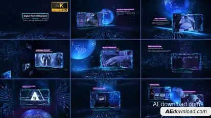 Digital Tech Integrated Slideshow 4K Video Displays template preview