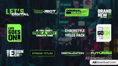 Digital Typography Titles Pack / AE Titles template preview