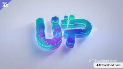 Digital White Clean 3D Logo Logo Stings template preview