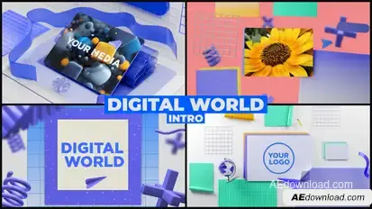 Digital World Intro | Logo Revael Logo Stings template preview