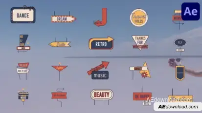 Direction Sign Titles for After Effects Titles template preview