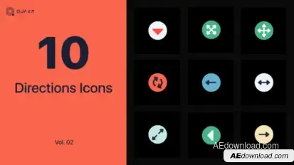 Directions Icons Vol. 02 Elements template preview