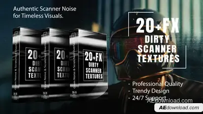 Dirty Scanner Textures – Grain Noise & Scratched Overlay Pack Elements template preview