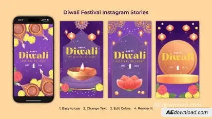Videohive Diwali Festival Instagram Stories 54665756 Openers template preview