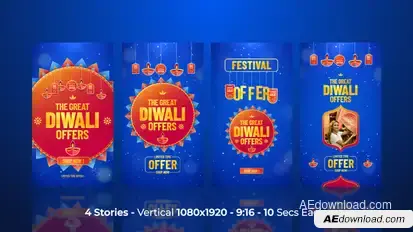 Diwali Festival Sale Stories Openers template preview