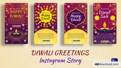 Diwali Greething Vertical Video Displays template preview