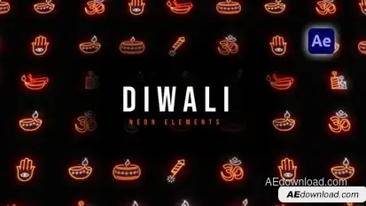 Diwali Neon Elements Elements template preview