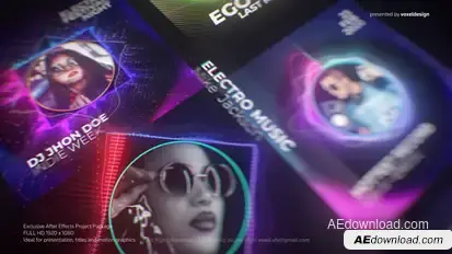 DJ Artist Music Visualizer Video Displays template preview