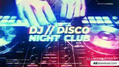 DJ Disco Night Club Intro Video Displays template preview
